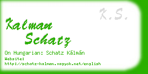 kalman schatz business card
