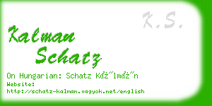 kalman schatz business card